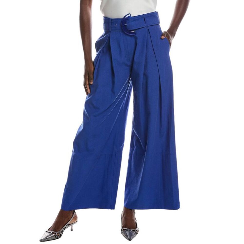 Farm Rio Womens  Tailored Bright Blue Colored Pants